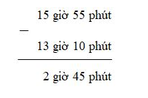 Bài tập Toán lớp 5: Trừ số đo thời gian có đáp án