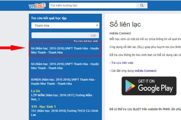 Cách tra cứu sổ liên lạc điện tử vnEdu cho phụ huynh, học sinh