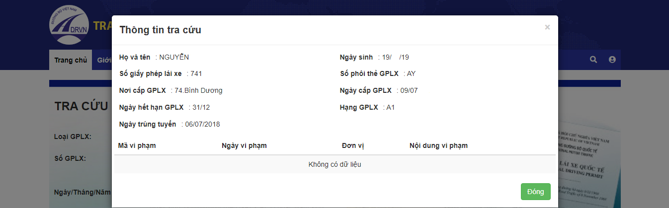Cách kiểm tra giấy phép lái xe thật giả trên gplx.gov.vn