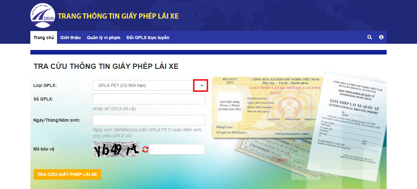 Cách kiểm tra giấy phép lái xe thật giả trên gplx.gov.vn