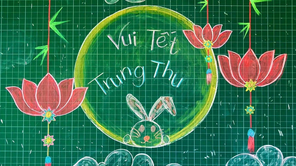 Các mẫu trang trí bảng Tết Trung thu đẹp, ấn tượng nhất 2024