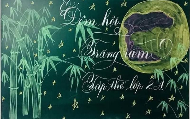 Các mẫu trang trí bảng Tết Trung thu đẹp, ấn tượng nhất 2024
