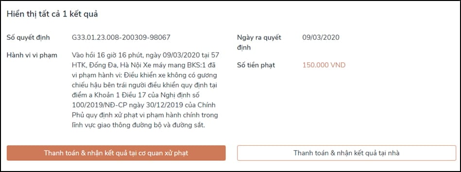 Thủ tục nộp phạt nguội vi phạm giao thông nhanh nhất