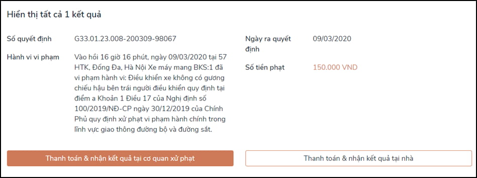 Thủ tục nộp phạt nguội vi phạm giao thông nhanh nhất