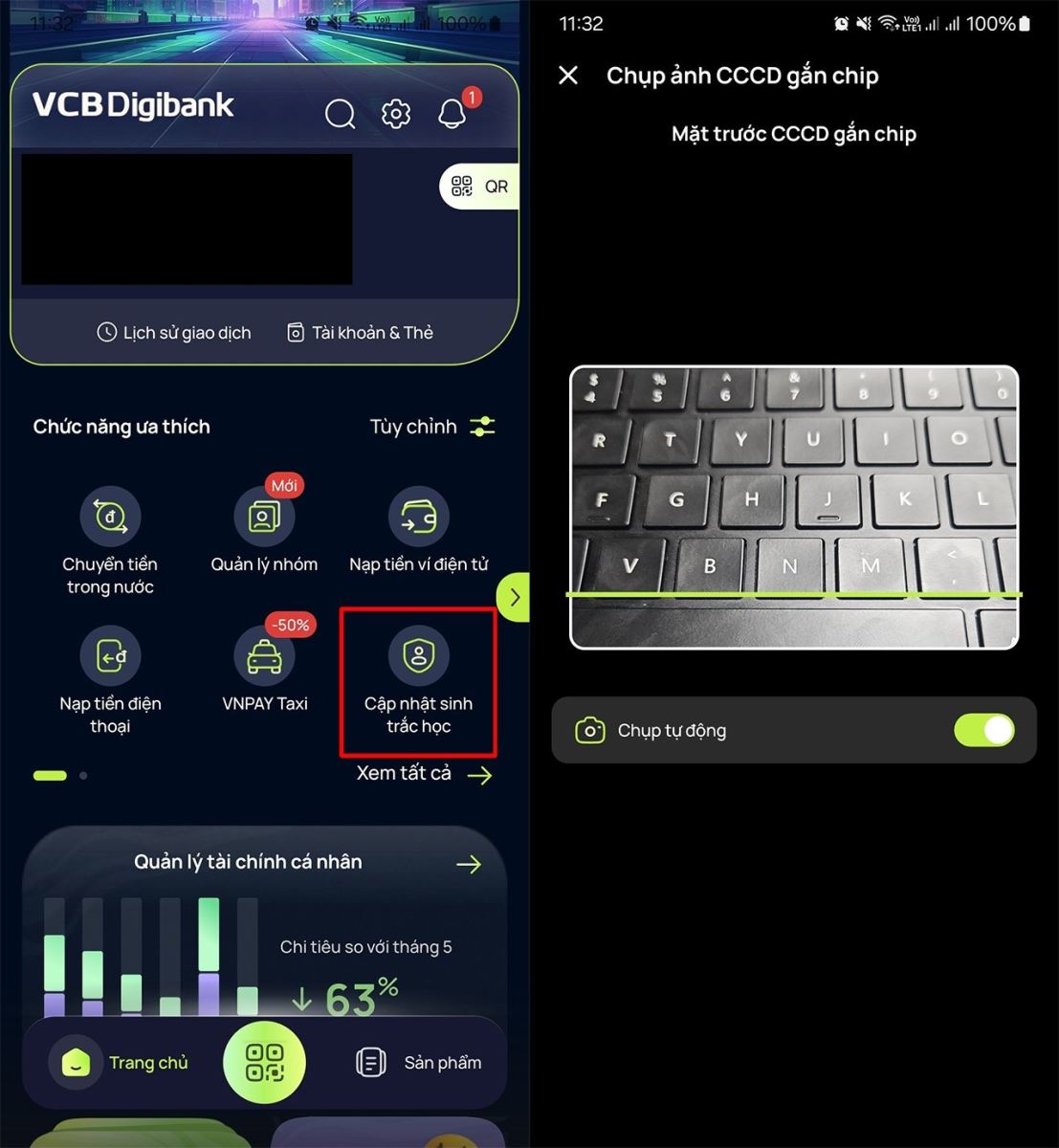 Cách xác thực sinh trắc học ngân hàng Vietcombank tại nhà đơn giản