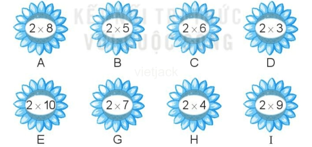 Bài tập Toán lớp 2: Bảng nhân 2 có đáp án