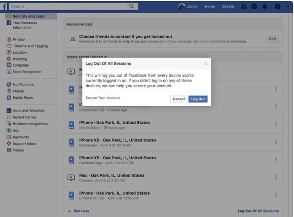 Làm sao để đăng xuất Facebook trên các thiết bị khác từ xa cực nhanh
