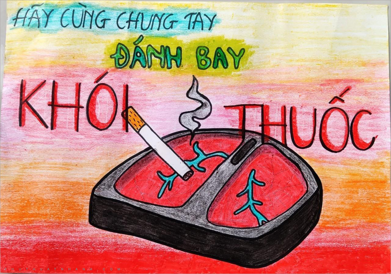 Tranh tuyên truyền tác hại của thuốc lá đẹp, ấn tượng nhất 2023