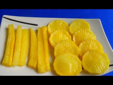 Cách làm củ cải vàng muối Hàn Quốc chua ngọt giòn tan