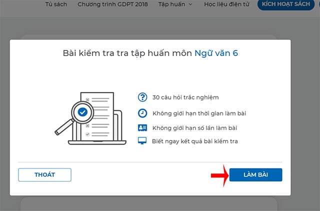 Hướng dẫn làm bài kiểm tra tập huấn sách Cánh Diều năm 2023