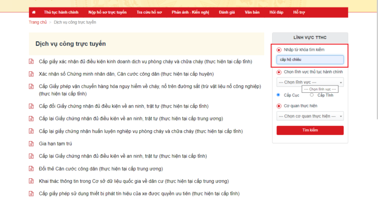 Hướng dẫn làm lại hộ chiếu online