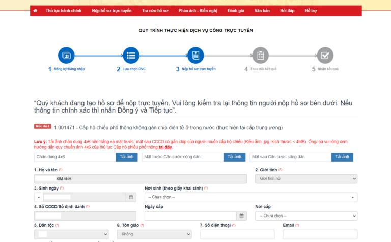 Hướng dẫn làm lại hộ chiếu online