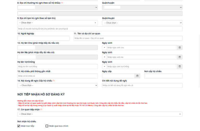 Hướng dẫn làm lại hộ chiếu online