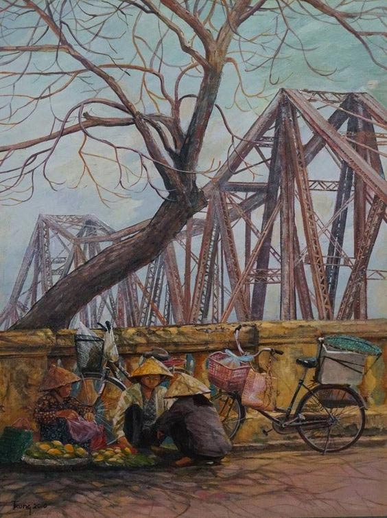 Mẫu tranh vẽ Hà Nội trong em mới nhất