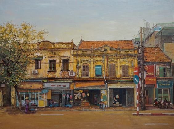 Mẫu tranh vẽ Hà Nội trong em mới nhất