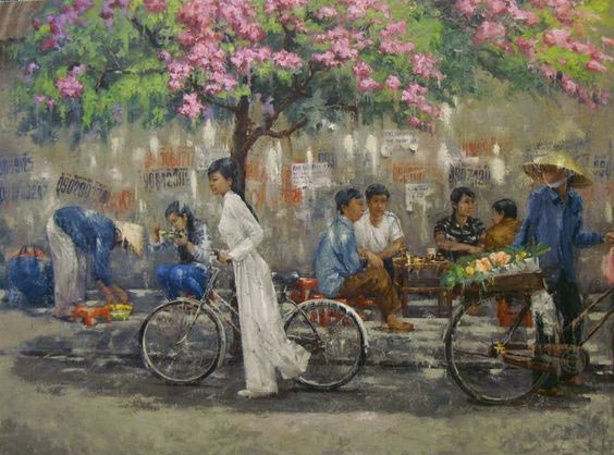 Mẫu tranh vẽ Hà Nội trong em mới nhất