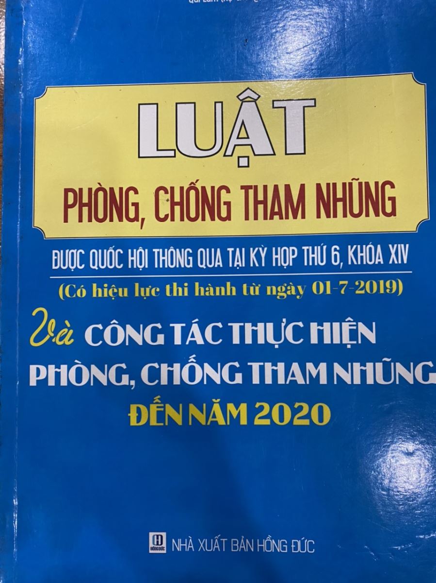 Sách Luật phòng, chống tham nhũng và công tác thực hiện phòng chống tham nhũng đến năm 2020