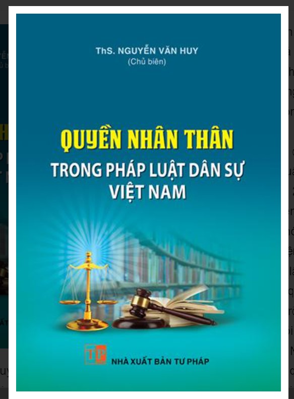 Sách Quyền nhân thân trong pháp luật dân sự Việt Nam