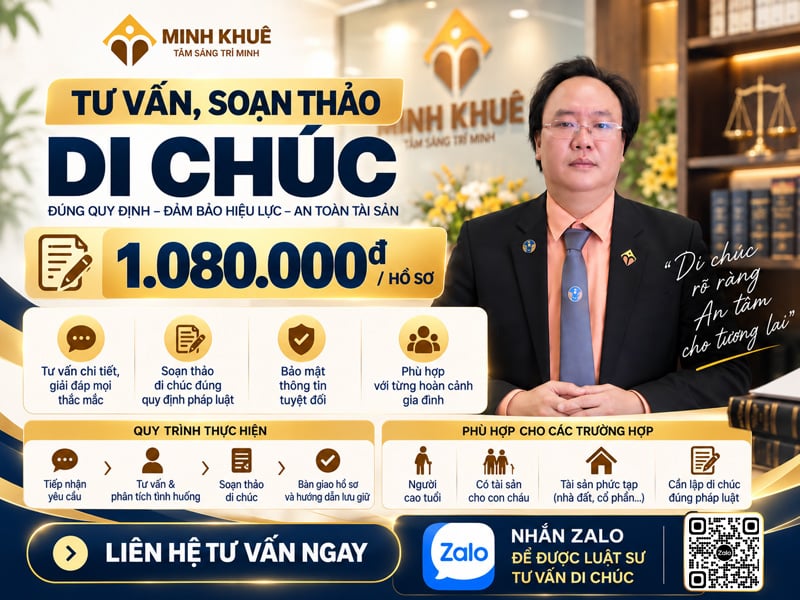 Dịch vụ luật sư soạn thảo di chúc trọn gói