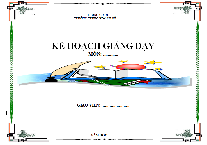 Mẫu bìa giáo án ngang: Tải mẫu bìa giáo án file Word