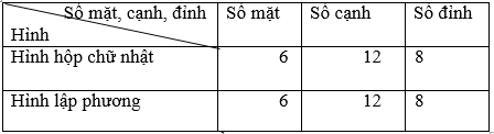 Toán lớp 5 trang 108 Hình hộp chữ nhật, Hình lập phương có đáp án