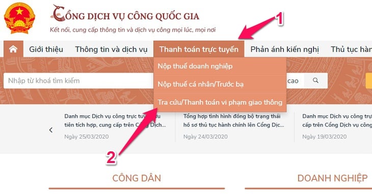Hướng dẫn tra cứu biên bản vi phạm giao thông online