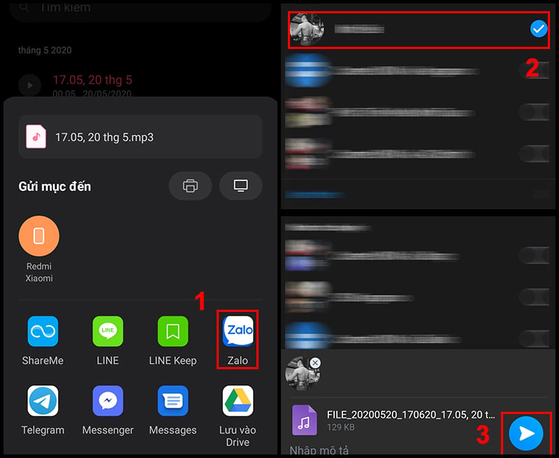 Hướng dẫn cách gửi file ghi âm qua Zalo trên iPhone, điện thoại Android