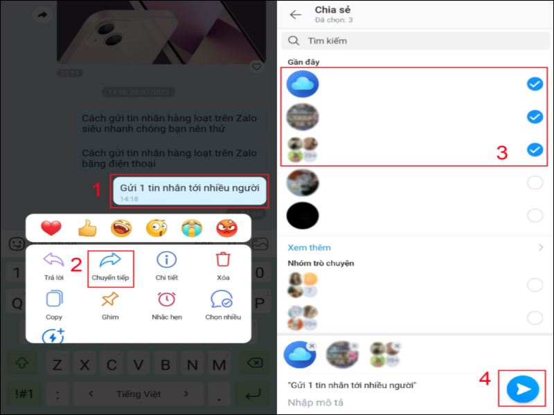 Cách gửi tin nhắn, lời chúc hàng loạt trên zalo, facebook?