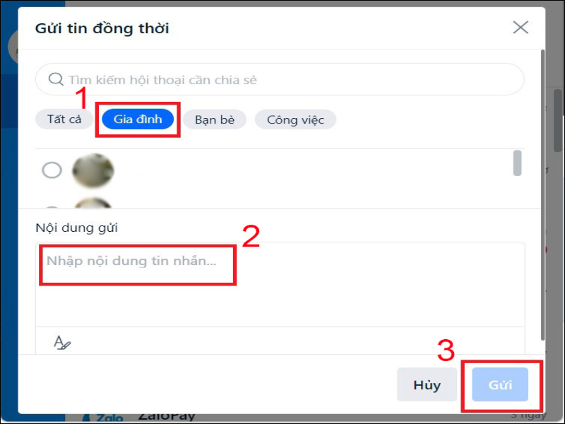 Cách gửi tin nhắn, lời chúc hàng loạt trên zalo, facebook?