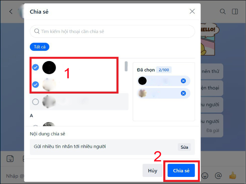 Cách gửi tin nhắn, lời chúc hàng loạt trên zalo, facebook?