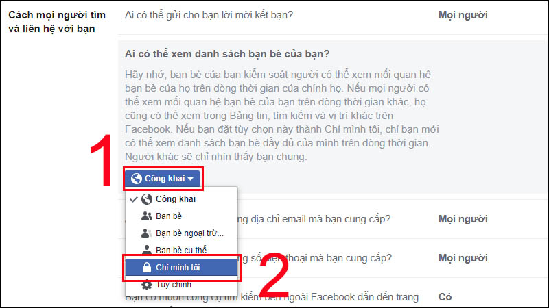 Hướng dẫn cách không cho người khác tìm thấy Facebook trên điện thoại, máy tính
