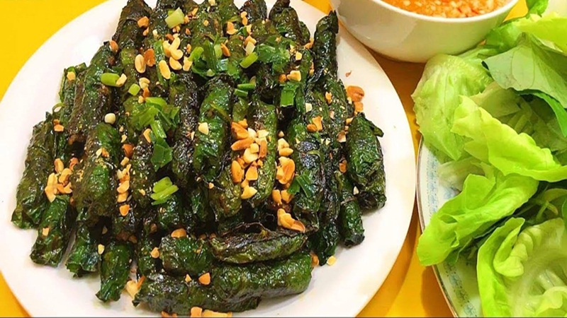 Thịt trâu cuốn lá lốt nướng