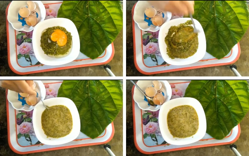 Trứng chiên cốm xanh