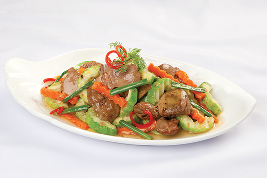 Gan heo xào chua ngọt
