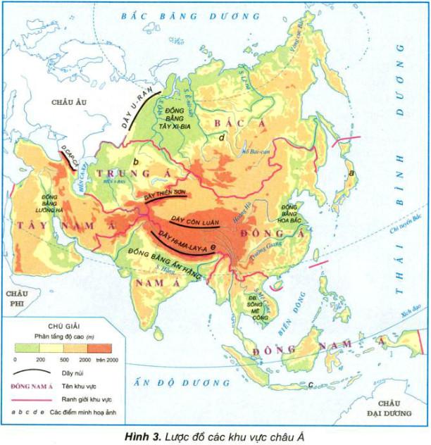Bài 17: Châu Á - Giải bài tập - Địa lý lớp 5