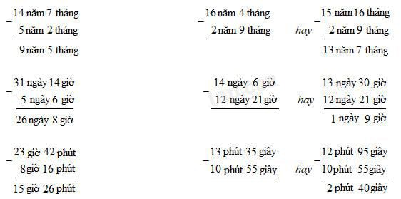 Giải Vở bài tập Toán lớp 5 bài 124 Trừ số đo thời gian chi tiết nhất
