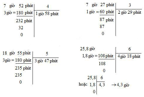 Giải Vở bài tập Toán lớp 5 bài 127: Chia số đo thời gian cho một số