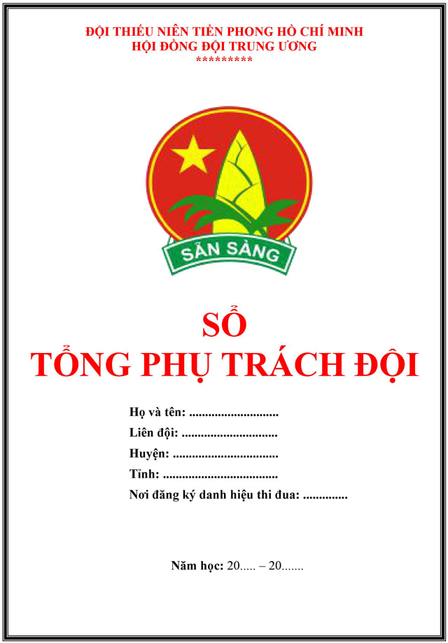 Mẫu sổ tổng phụ trách đội cập nhật mới nhất 2023
