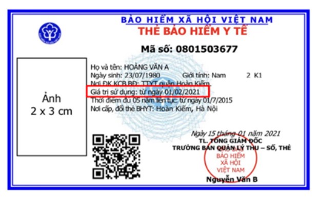 Mẫu thẻ BHYT từ 1/4/2021
