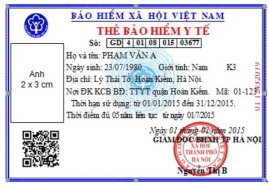 Mẫu thẻ BHYT cũ có ghi thời hạn sử dụng