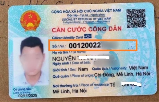 Số thẻ căn cước công dân gắn chip