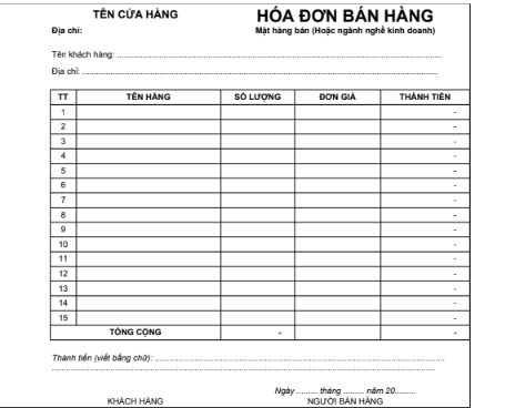Hình ảnh hóa đơn bán hàng