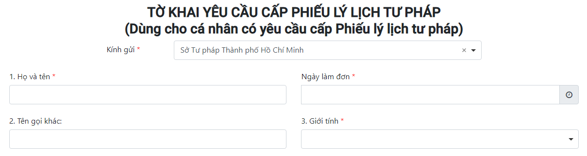 Hướng dẫn thủ tục xin phiếu lý lịch tư pháp số 2 online