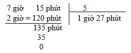 Giải Vở bài tập Toán lớp 5 bài 127: Chia số đo thời gian cho một số