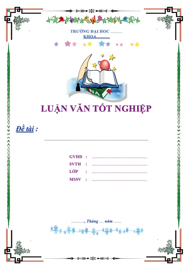 Mẫu bìa luận văn tải file word miễn phí, đẹp nhất năm 2023