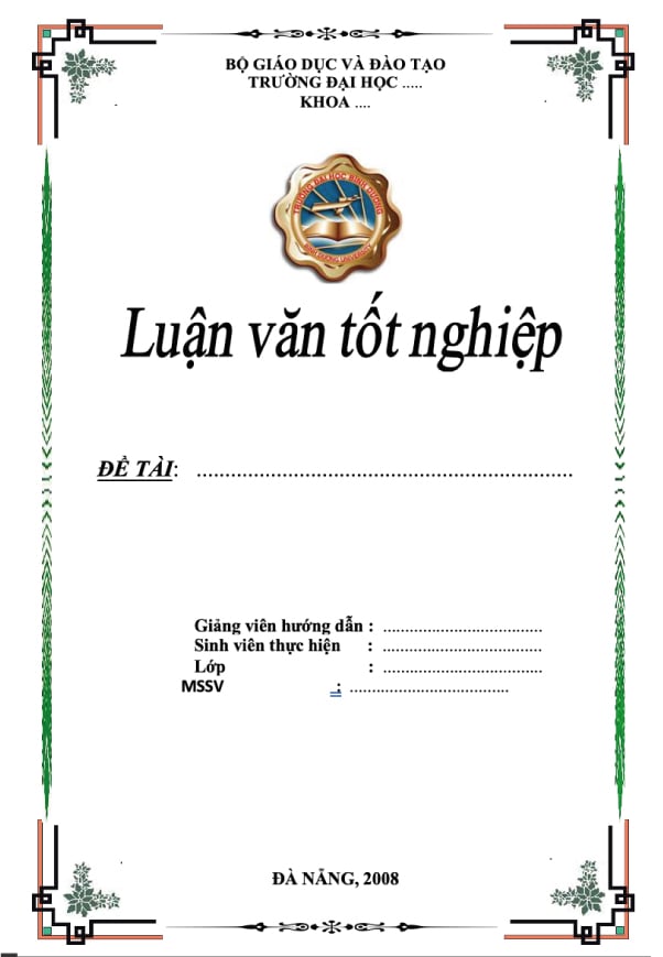 Mẫu bìa luận văn tải file word miễn phí, đẹp nhất năm 2023