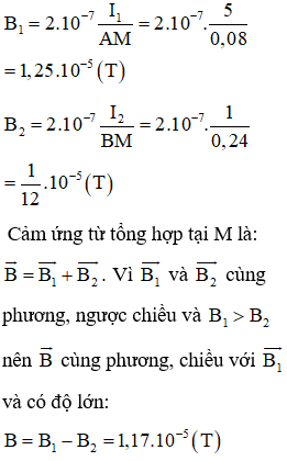 Hai dây dẫn thẳng dài song song cách nhau 32cm trong không khí