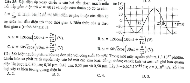 Đáp án đề minh họa 2023 môn Vật lý thi tốt nghiệp THPT Quốc gia