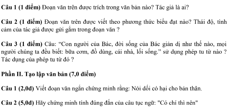Đề cương ôn thi giữa học kì 2 môn Ngữ văn lớp 7 năm 2022 - 2023