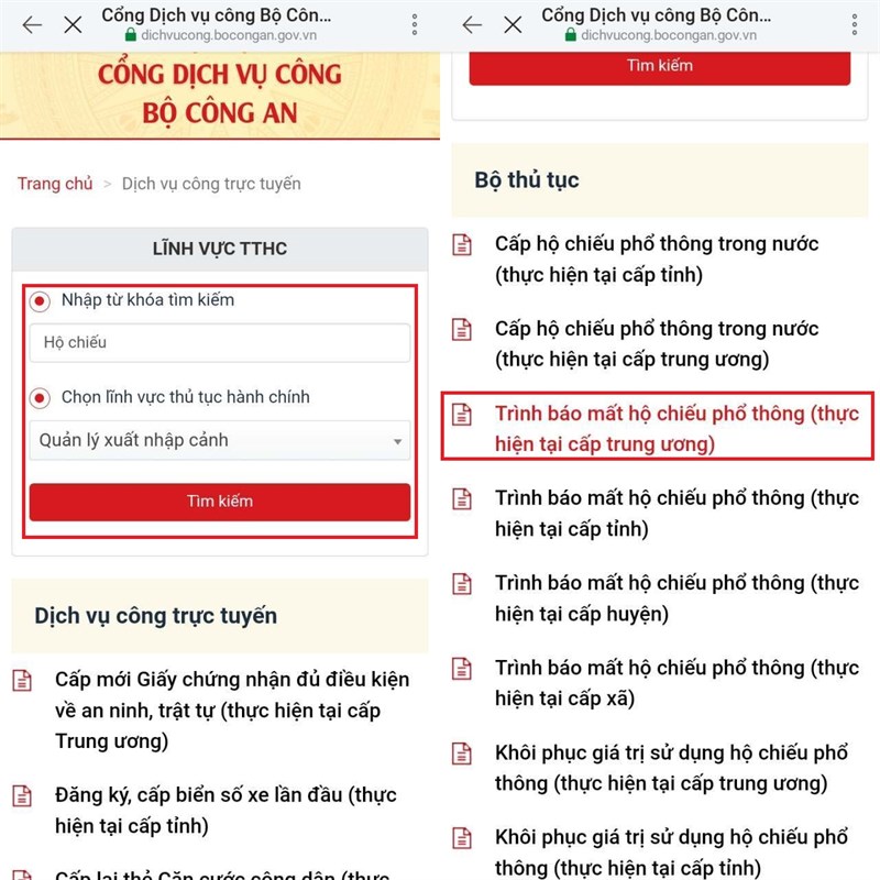 Hướng dẫn làm lại hộ chiếu online